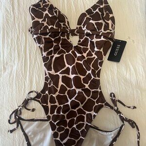GUESS ONE PIECE SWIMSUIT LEOPARD PRINT SEXY SIZE SMALL 4-6 NWT